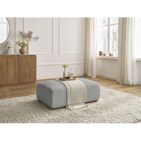 BOBOCHIC - Pouf SIDONIE velours côtelé   Gris clair
