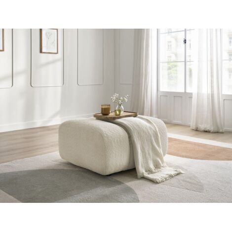 BOBOCHIC - Pouf TALIA tissu bouclette   Beige