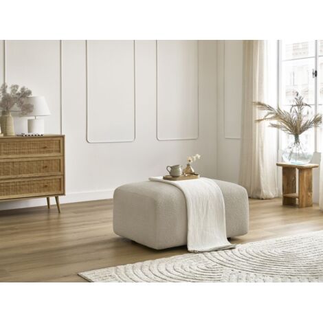 BOBOCHIC - Pouf TINA tissu bouclette   Beige