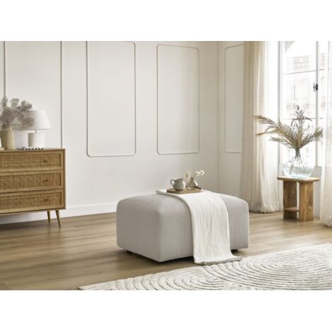BOBOCHIC - Pouf TINA velours côtelé Beige
