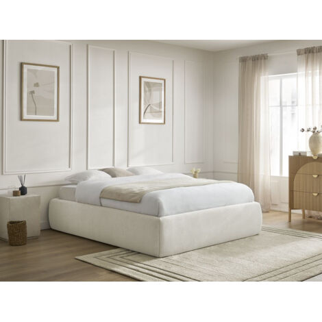 BOBOCHIC - Sommier coffre INERA tissu lisse  160x200 Beige