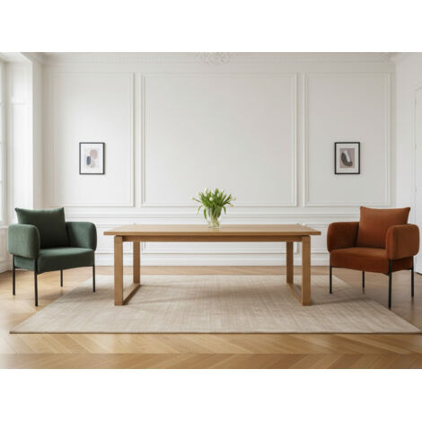 BOBOCHIC - Table à manger 220 cm MARIN couleur chêne