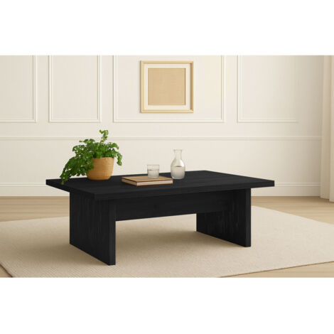 BOBOCHIC - Table basse 120 cm LOANA effet bois   Noir