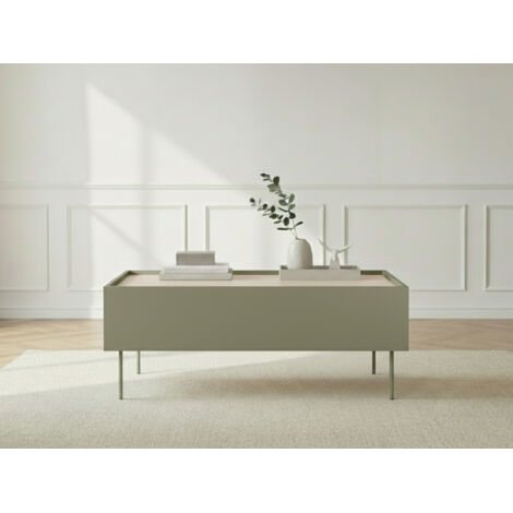 BOBOCHIC - Table basse avec 2 tiroirs 120 cm ATLAS   Vert