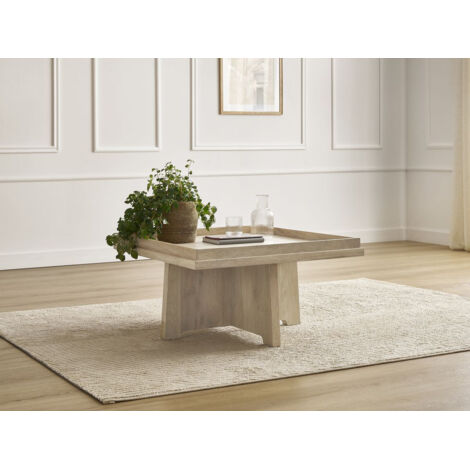 BOBOCHIC - Table basse carrée 75 cm ALBA bois massif de manguier