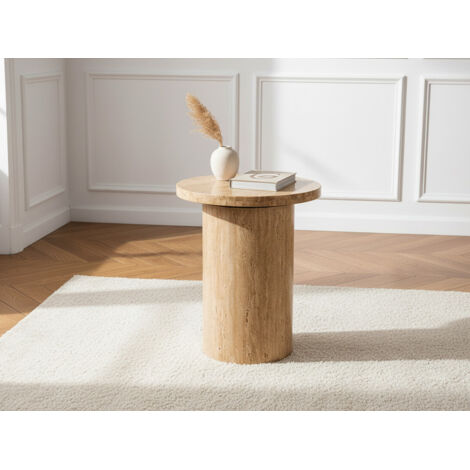 BOBOCHIC - Table basse D.40 cm BOECIA travertin naturel