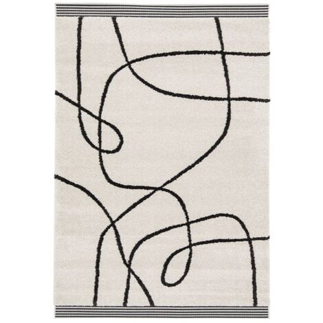 BOBOCHIC - Tapis poil court BROOKE motif abstrait  120x170 Beige