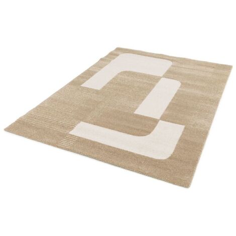 BOBOCHIC - Tapis poils courts CLOTAIRE motif abstrait  200x290 Marron