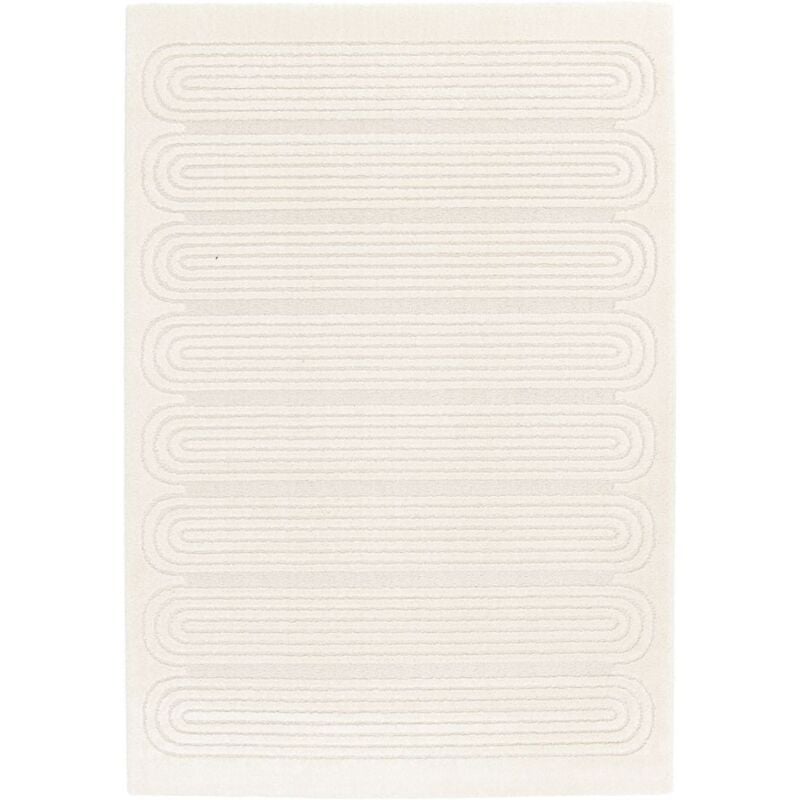 Bobochic - Tapis poils courts iago motif graphique 120x170 Beige