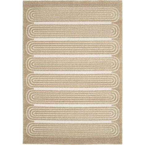 BOBOCHIC - Tapis poils courts IAGO motif graphique  200x290 Marron