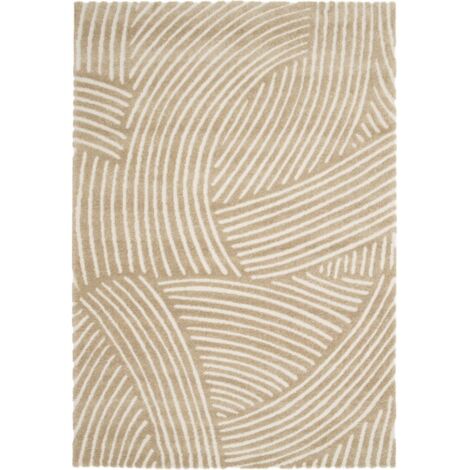 BOBOCHIC - Tapis poils courts STAN motif abstrait  120x170 Marron