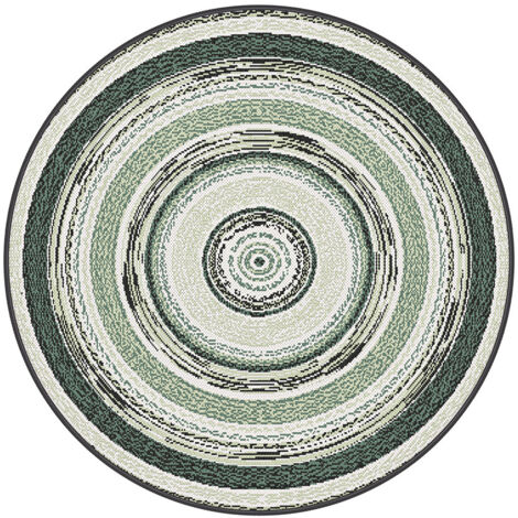 BOBOCHIC - Tapis poils ras IVY motif vintage  120x120 Vert