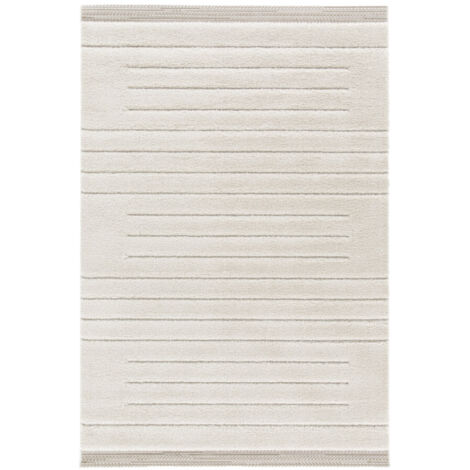 BOBOCHIC - Tapis poils ras LUBIO motif graphique  120x170 Beige