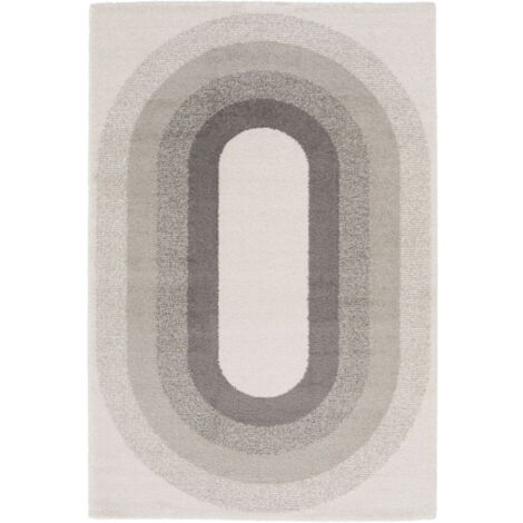 BOBOCHIC - Tapis poils ras MYRINA motif abstrait  160x230 Gris
