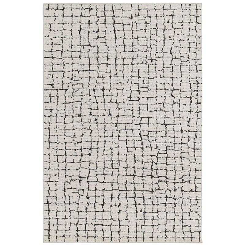 BOBOCHIC - Tapis poils ras NEBULIA motif abstrait 160x230 Beige