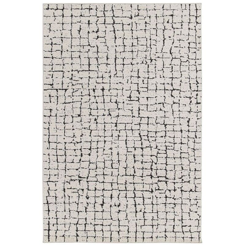 Tapis poils ras nebulia motif abstrait 120x170 Beige - Bobochic