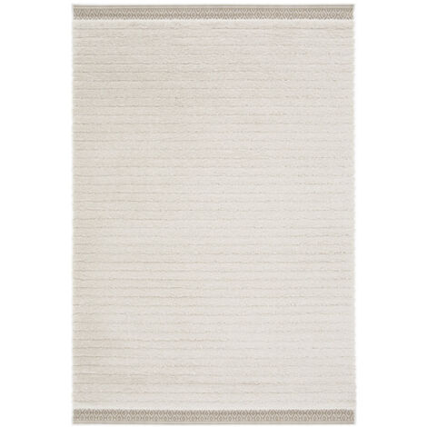 BOBOCHIC - Tapis poils ras NUBIO motif graphique  160x230 Beige