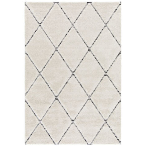 BOBOCHIC - Tapis poils ras OPHELIE motif graphique  200x290 Gris clair