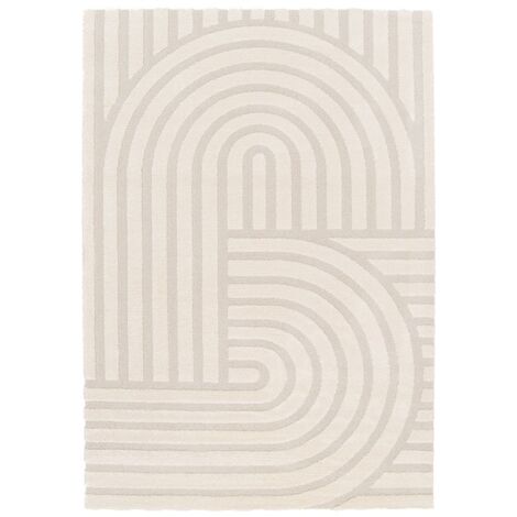 BOBOCHIC - Tapis poils ras SHYLO motif géométrique  160x230 Beige
