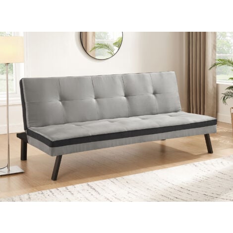 BOBY - Banquette clic clac 3 places gris et noir BOBY
