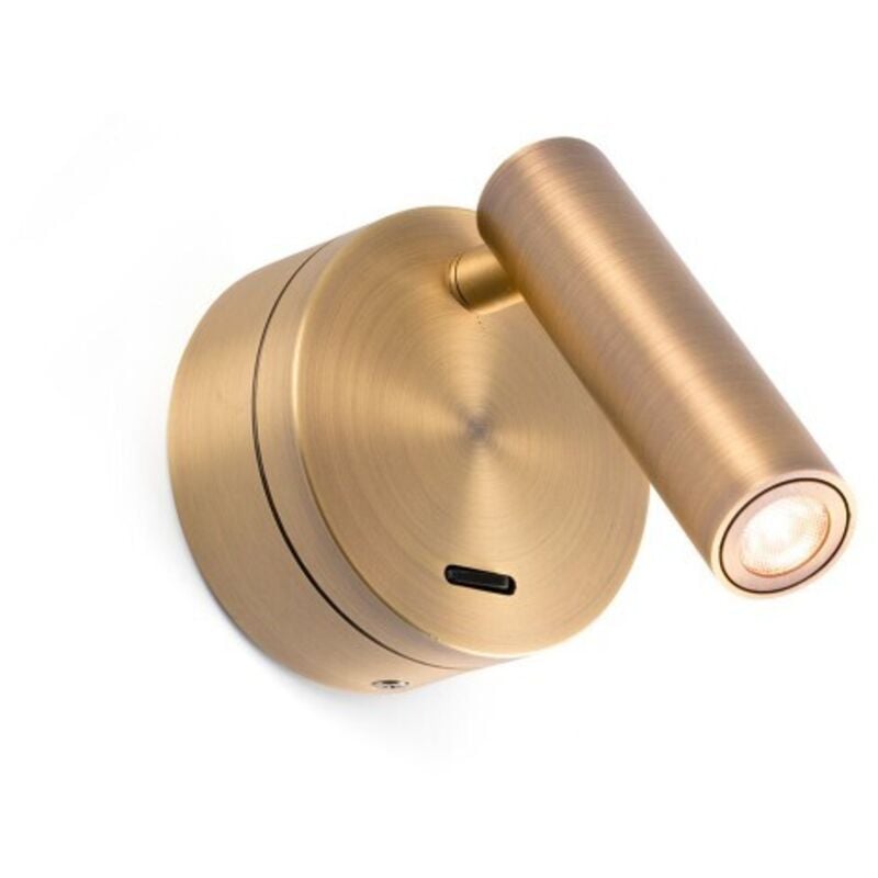 Faro Barcelona - Lampada da parete con braccio Boc Led integrato 3W - Metallo Verniciato, Camera da letto, 95lm, 3000K - Bronzo