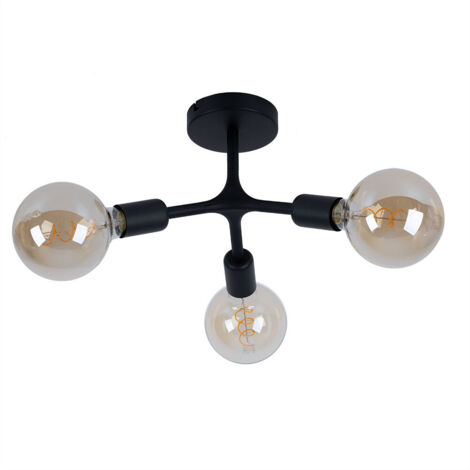 Bocadella Plafón Negro 3Xe27 Ø34,5 Cm Eglo