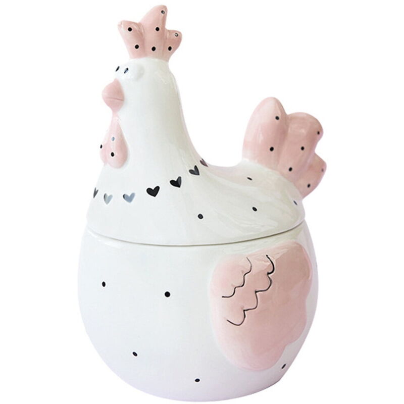 Bocal à œufs en céramique pour bonbons, porte-fruits en forme de poulet avec couvercle