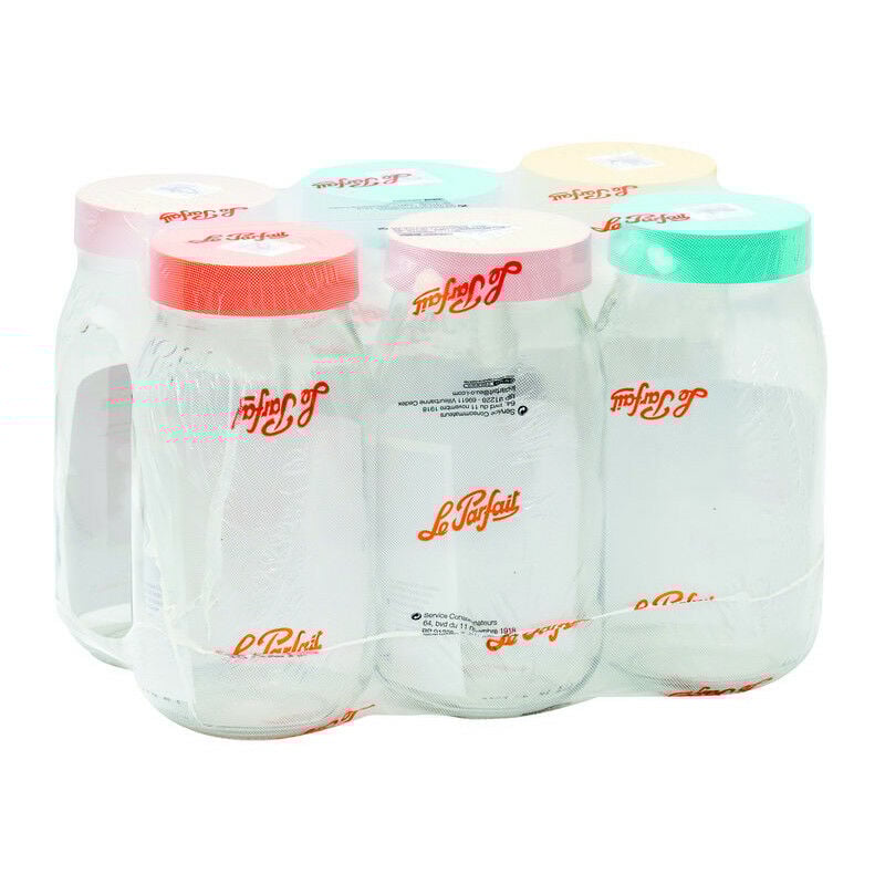 Bocal à vis 2 l couvercle color - x6 Le Parfait