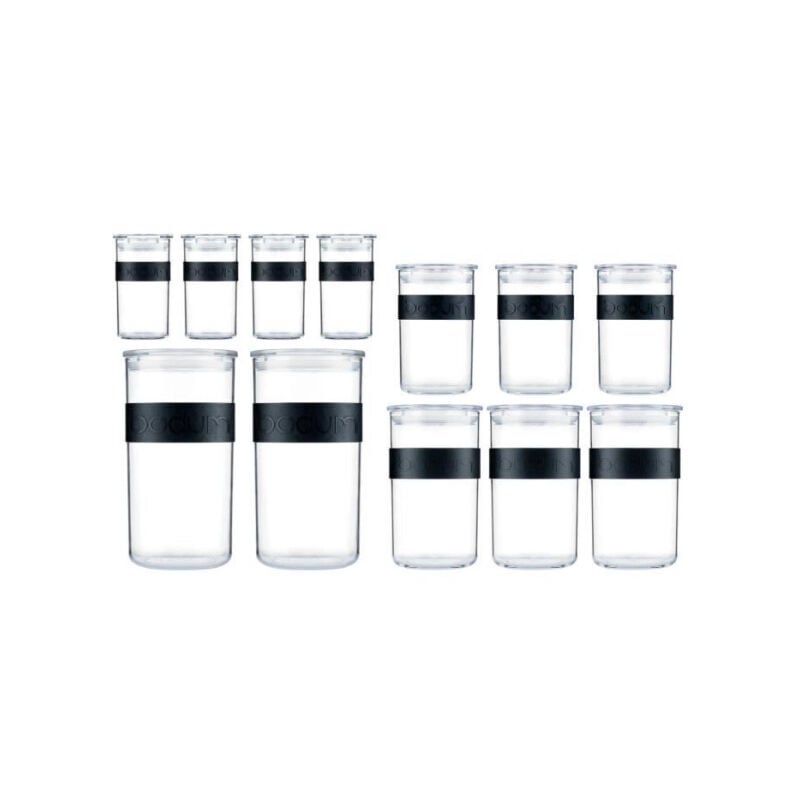 Bodum - Bocaux conservation presso set - 12 bocaux plastique avec couvercle hermétique