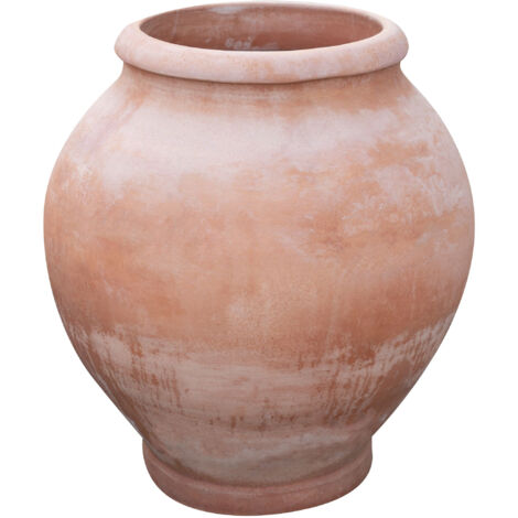Bocal Conca lisse vieilli, terre cuite toscane 100% Made in Italy entièrement fait à la main L70xPR70xH84 cm