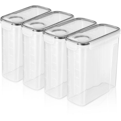 Bocal de stockage de céréales 4L étanche à l'humidité et aux insectes, boîte de conservation pour riz, en plastique PP transparent et hermétique.