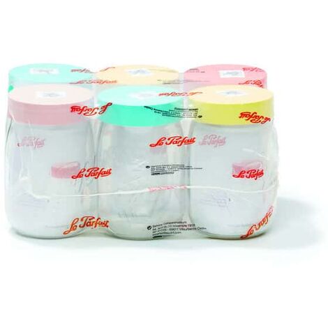 Bocal de stockage orange 1l – Lot de 6 bocaux hermétiques – Idéal pour conservation aliments – Matériau en verre durable – Le Parfait