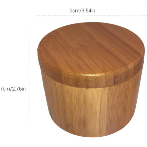 Bocal en Bois pour Épices, Sucre, Sel, Poivre et Herbes avec Couvercle - Rangement pour Cures-dents et BBQ