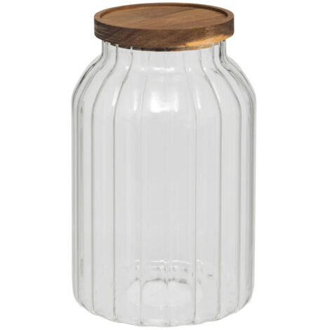 Bocal en verre avec couvercle en bois HARMONY, 3 l
