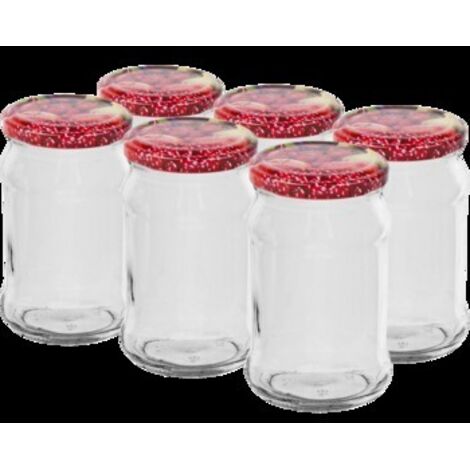 Bocal en verre pour conserves avec bouchon à vis 300 ml 6 pièces