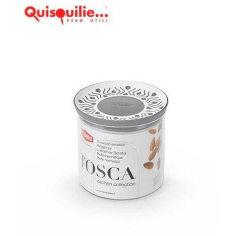 Bocal Tosca Lt 0,7 Gris Rond Hermétique, Pour Alimentaire Qualité Extra Made In Italy