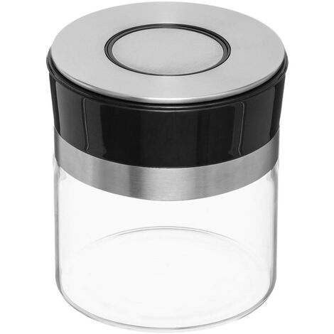 Bocal verre couvercle push inox PushEat 7L - 5 five simply smart - Transparent et argent