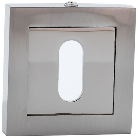 Bocallave cuadrada oval zamak níquel/cromo brillo para puertas