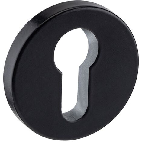 BOCALLAVE REDONDA IN.04.28R.Y08.N PARA CILINDRO EUROPEO - ACERO INOX SATINADO CON BASE INTERIOR DE NYLON ACABADO NEGRO ACABADO NEGRO