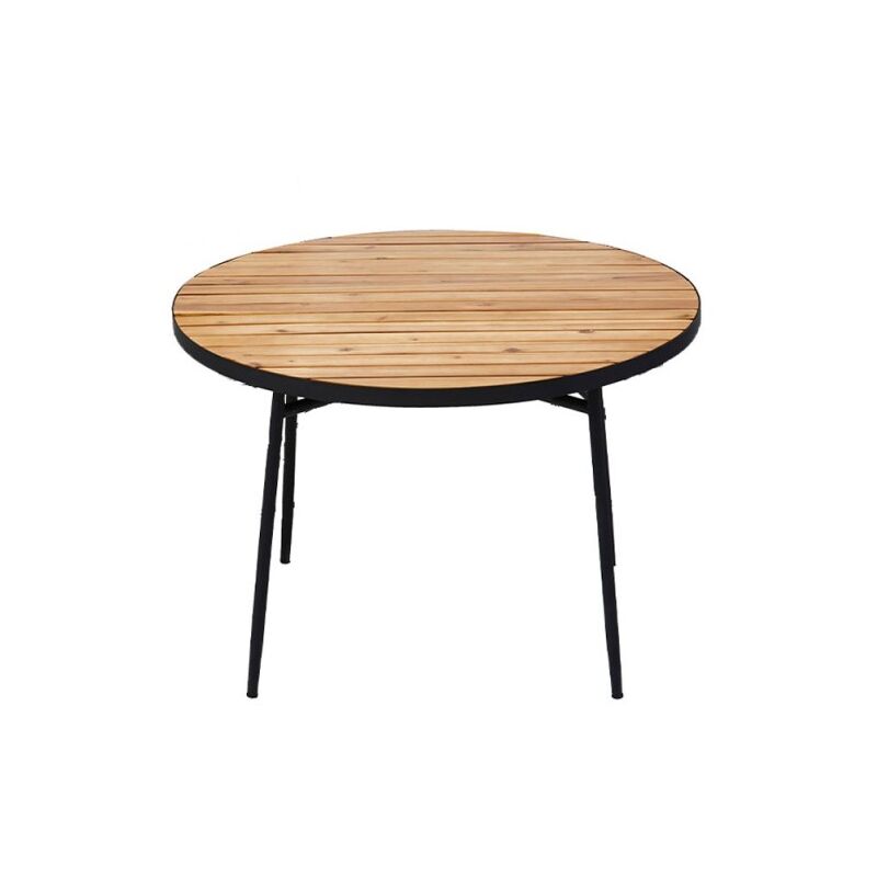 BOCARNEA - Table salon de jardin Babor Balcony - Table Bois Acacia et Acier - Table pliable - 110 x 75 cm - 4 places, bois et noir BOCARNEA - Table salon de jardin Babor Balcony - Table Bois Acacia et Acier - Table pliable - 110 x 75 cm - 4 places, bois et noir