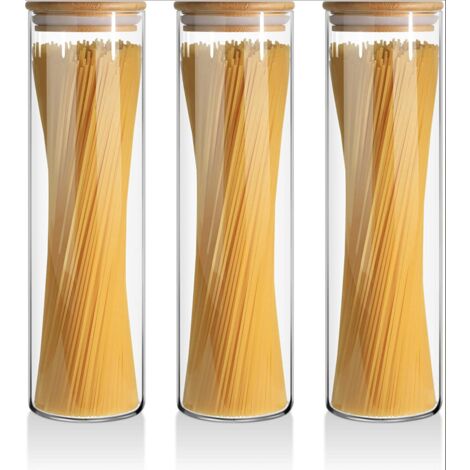 Bocaux de conservation avec couvercle, lot de 4 bocaux de conservation, hermétiques, ensemble de bocaux de conservation en verre borosilicaté,1400ML