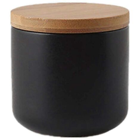 Bocaux de conservation hermétiques en céramique de 260 ml (9 oz) avec couvercles en bambou pour thé et café