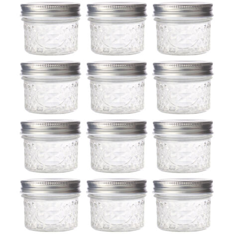 Bocaux en verre transparent de 100 ml pour la cuisine, petits pots de conservation avec couvercles hermétiques pour conserver confitures, miel, yaourts, jus de fruits et bonbons.
