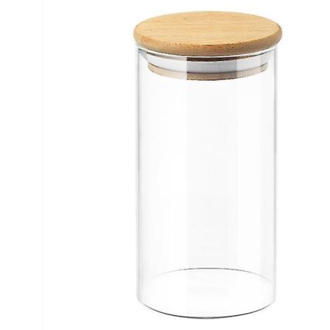 Bocaux en verre transparents avec couvercles - Accessoires de cuisine - 8,5 x 12 cm E2 - 1 pièce