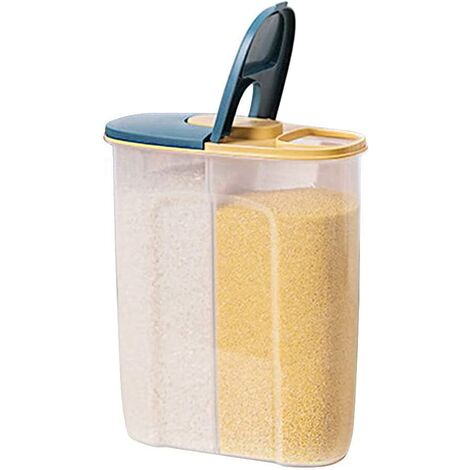 Bocaux HermÉTiques Avec Couvercle, Conteneurs Stockage Nourriture, Pots Conservation 2 En 1 HermÉTiques, 2.5L Pots De Stockage En Plastique Pour Céréales, Farine, Cornflakes, Flocons D'avoine (Bleu)