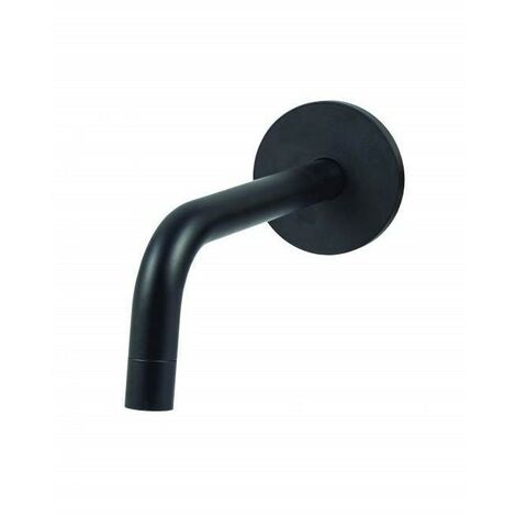 Bocca a parete nero opaco dimensione 175 mm completa di placca Paffoni ZBOC045NO  Nero opaco