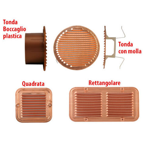 BOCCHETTA AERAZIONE RAME QUADRA