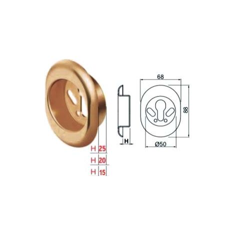BOCCHETTA ANTISTRAPPO KT52 BRONZATO  mm.68x88x15h ø mm.50 (KT5240)    DISEC