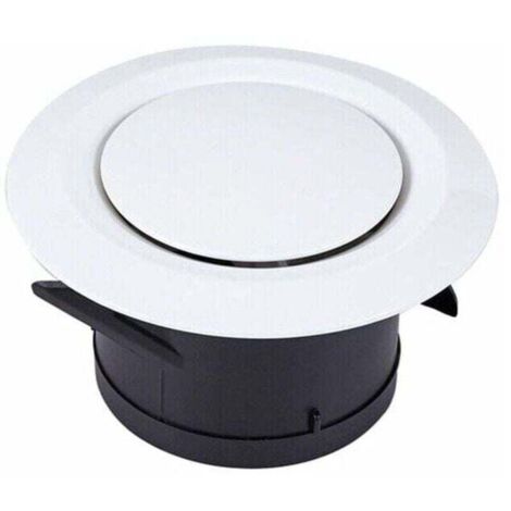 Bocchetta di estrazione e insufflazione aria Ø100, Griglia di ventilazione rotonda orientabile in plastica - Ventilazione tramite ventilatore