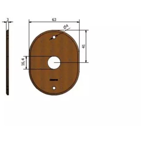 BOCCHETTA FORO POMOLO MM.63X82 FINITURA RUGGINE